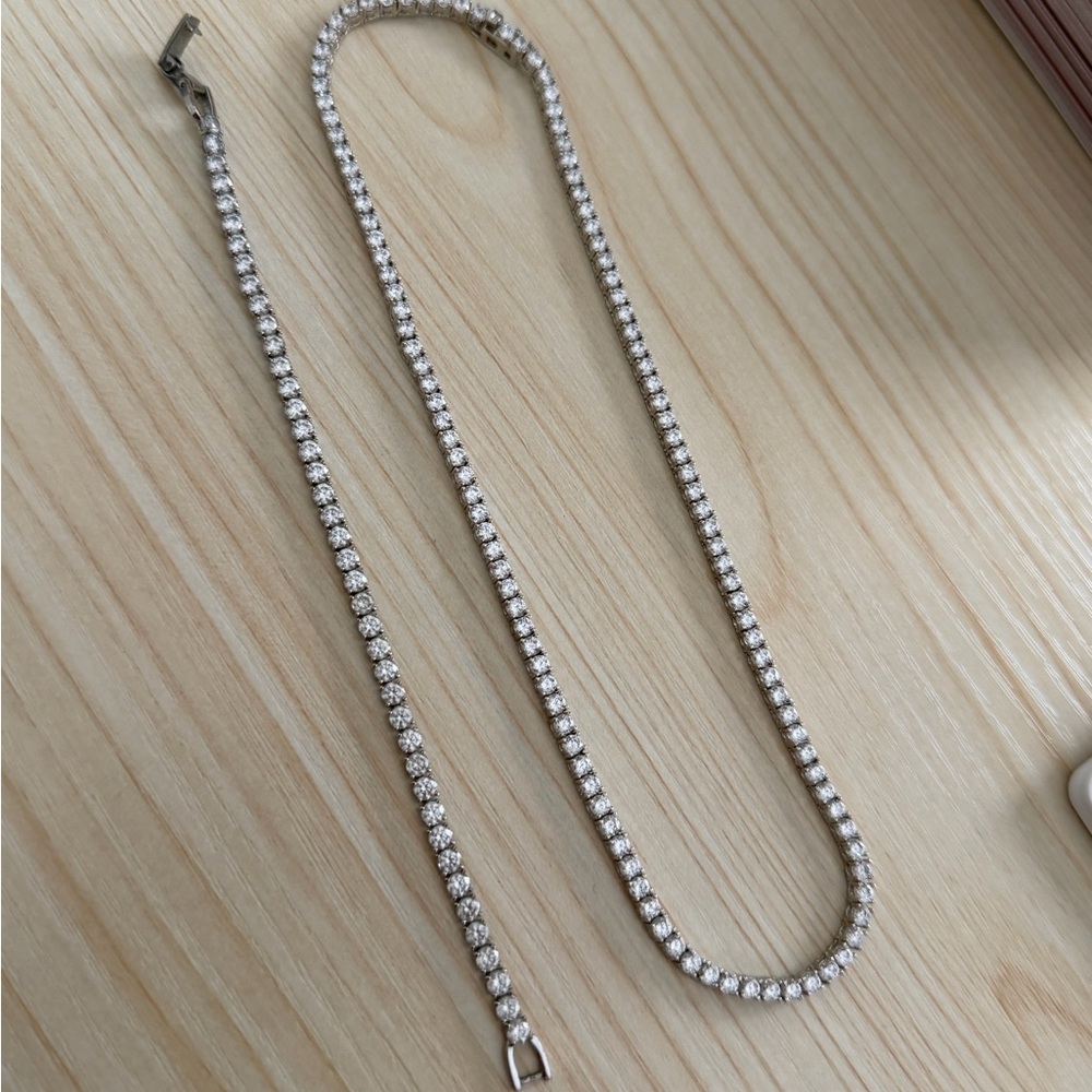 Matching CZ Tennis Bracelet & Neck